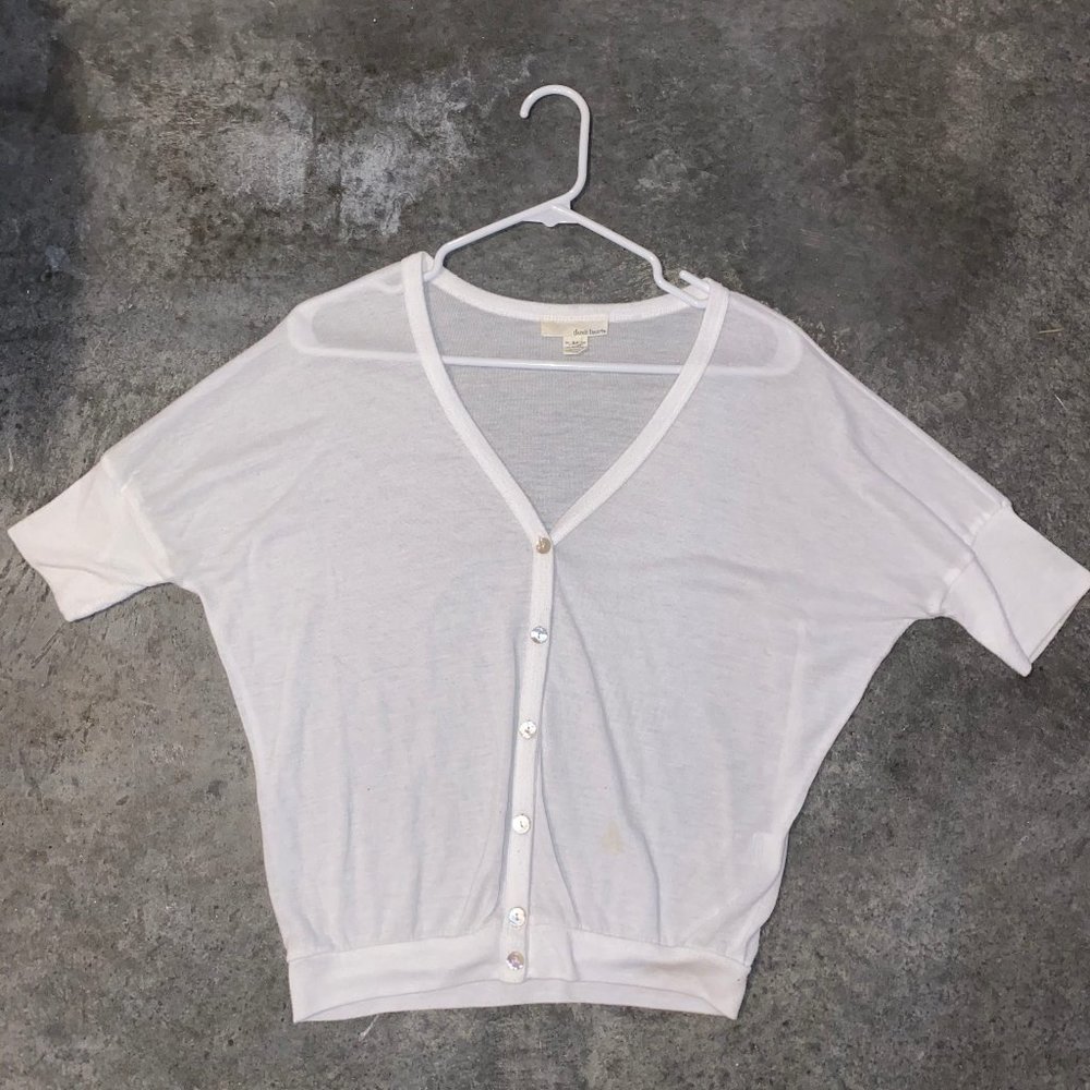 White cropped cardigan